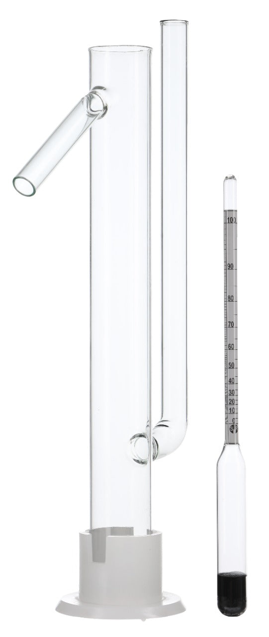 Glass Proofing Parrot with 0-100 ABV (0 - 200 proof) Hydrometer