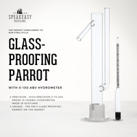 Glass Proofing Parrot with 0-100 ABV (0 - 200 proof) Hydrometer