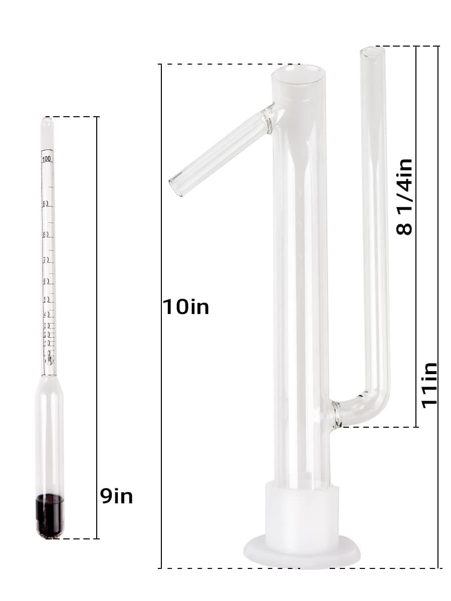 Glass Proofing Parrot with 0-100 ABV (0 - 200 proof) Hydrometer