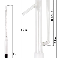 Glass Proofing Parrot with 0-100 ABV (0 - 200 proof) Hydrometer